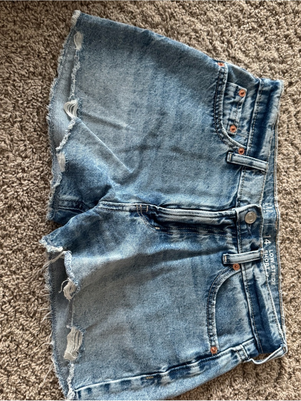 GAP Distressed Light Blue Denim Jean Shorts